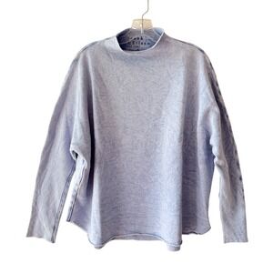 NWOT FRANK & EILEEN Blue Mineral Wash Effie Triple Fleece Capelet SMALL $228